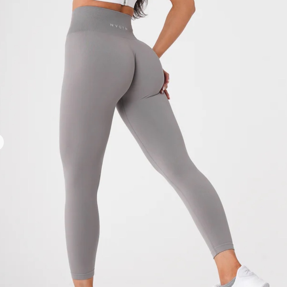 NVGTN Light Grey Solid Seamless Leggings